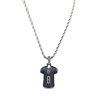 GLD Lamar Jackson Baltimore Ravens 14K White Gold Logo Pendant & 20" Rope Chain