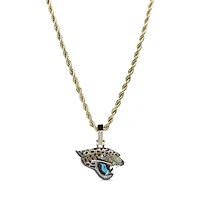The GLD Shop Jacksonville Jaguars 18K Yellow Gold Logo Pendant & 20" Rope Chain