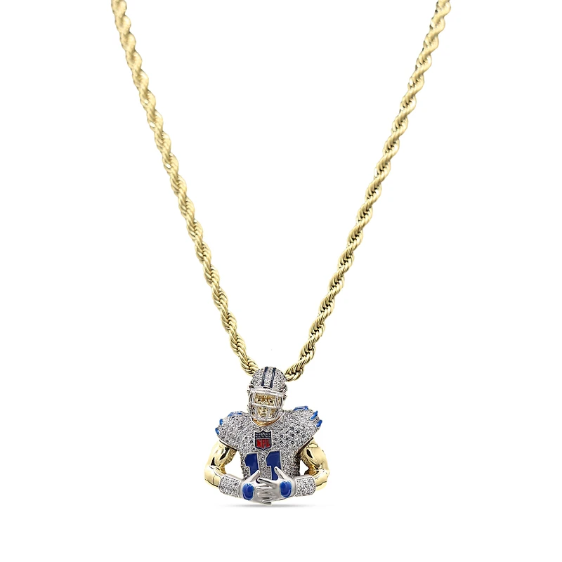 The GLD Shop Dallas Cowboys 18K Yellow Gold Logo Pendant & 20" Rope Chain
