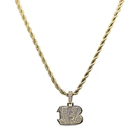 The GLD Shop Cincinnati Bengals 18K Yellow Gold Logo Pendant & 20" Rope Chain