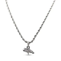 GLD Denver Broncos 14K White Gold Logo Pendant & 20" Rope Chain