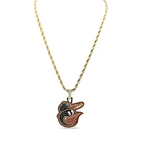 The GLD Shop Baltimore Orioles 18K Yellow Gold Logo Pendant & 20" Rope Chain