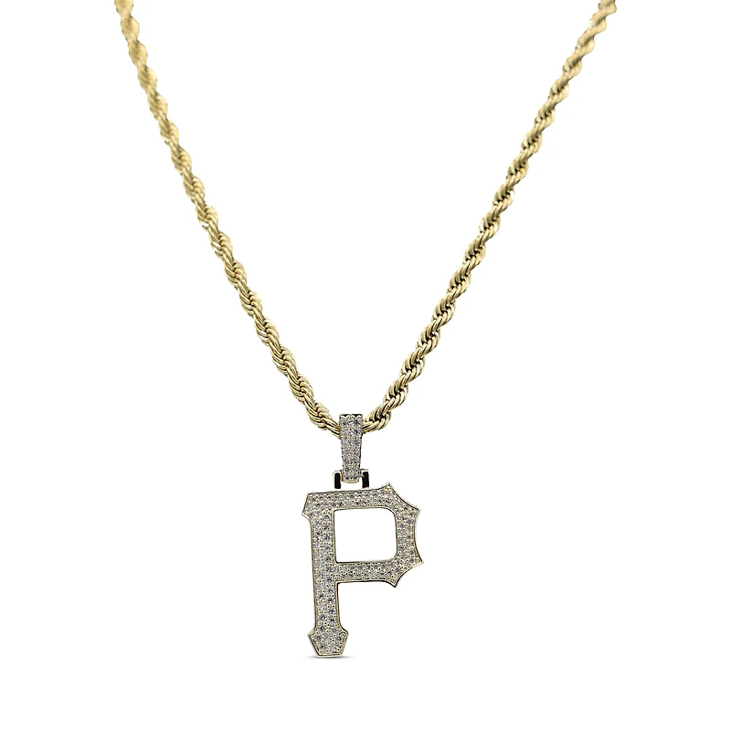The GLD Shop Pittsburgh Pirates 18K Yellow Gold Logo Pendant & 20" Rope Chain