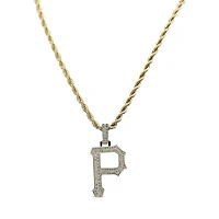 The GLD Shop Pittsburgh Pirates 18K Yellow Gold Logo Pendant & 20" Rope Chain