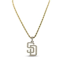 The GLD Shop San Diego Padres 18K Yellow Gold Logo Pendant & 20" Rope Chain
