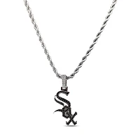 GLD Chicago White Sox 14K White Gold Logo Pendant & 20" Rope Chain