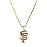 The GLD Shop San Francisco Giants 18K Yellow Gold Logo Pendant & 20" Rope Chain