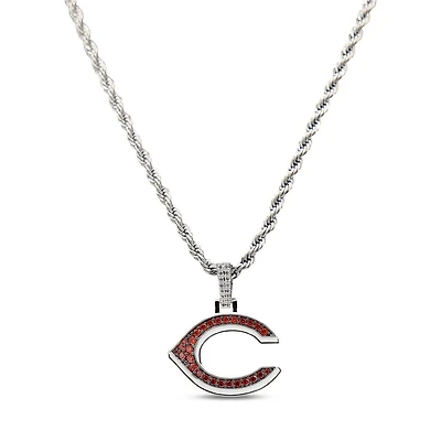 The GLD Shop Cincinnati Reds 14K White Gold Logo Pendant & 20" Rope Chain