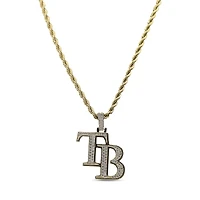 The GLD Shop Tampa Bay Rays 18K Yellow Gold Logo Pendant & 20" Rope Chain