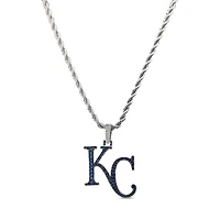 The GLD Shop Kansas City Royals 14K White Gold Logo Pendant & 20" Rope Chain