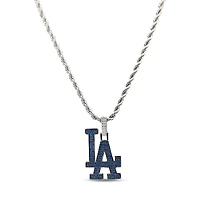 The GLD Shop Los Angeles Dodgers 14K White Gold Logo Pendant & 20" Rope Chain
