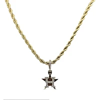 GLD Houston Astros 18K Yellow Gold Logo Pendant & 20" Rope Chain