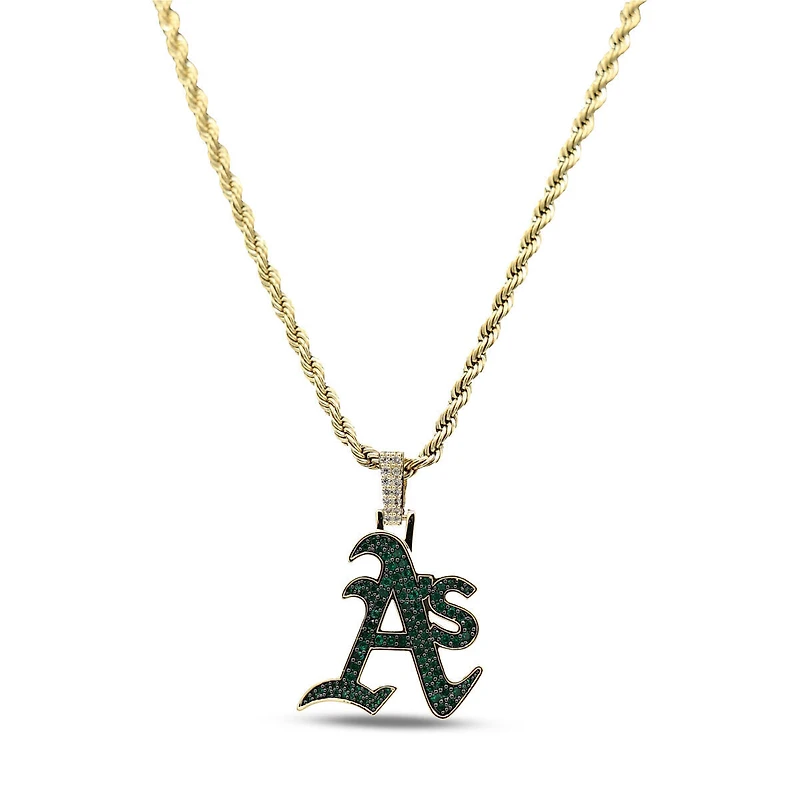 The GLD Shop Athletics 18K Yellow Gold Logo Pendant & 20" Rope Chain