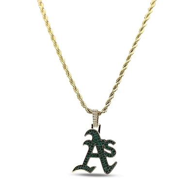 The GLD Shop Athletics 18K Yellow Gold Logo Pendant & 20" Rope Chain
