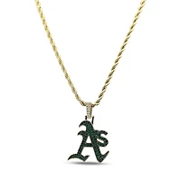 The GLD Shop Athletics 18K Yellow Gold Logo Pendant & 20" Rope Chain
