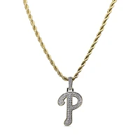 The GLD Shop Philadelphia Phillies 18K Yellow Gold Logo Pendant & 20" Rope Chain