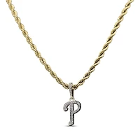 GLD Philadelphia Phillies 18K Yellow Gold Logo Pendant & 20" Rope Chain