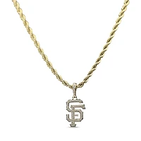 GLD San Francisco Giants 18K Yellow Gold Logo Pendant & 20" Rope Chain