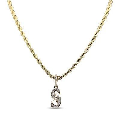 The GLD Shop Seattle Mariners 18K Yellow Gold Logo Pendant & 20" Rope Chain