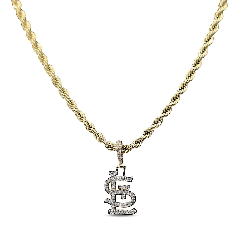 The GLD Shop St. Louis Cardinals 18K Yellow Gold Logo Pendant & 20" Rope Chain