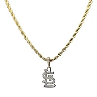 The GLD Shop St. Louis Cardinals 18K Yellow Gold Logo Pendant & 20" Rope Chain
