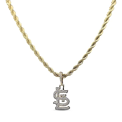 The GLD Shop St. Louis Cardinals 18K Yellow Gold Logo Pendant & 20" Rope Chain