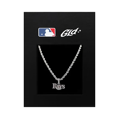 The GLD Shop Tampa Bay Rays 14K White Gold Logo Pendant & 20" Rope Chain