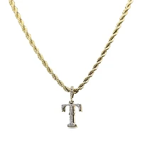 The GLD Shop Texas Rangers 18K Yellow Gold Logo Pendant & 20" Rope Chain