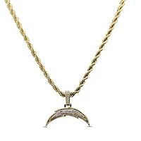 The GLD Shop Los Angeles Chargers 18K Yellow Gold Logo Pendant & 20" Rope Chain