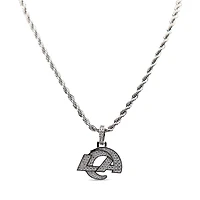 The GLD Shop Los Angeles Rams 14K White Gold Logo Pendant & 20" Rope Chain