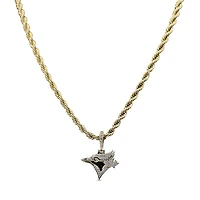 The GLD Shop Toronto Blue Jays 18K Yellow Gold Logo Pendant & 20" Rope Chain