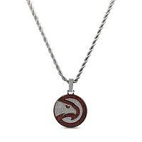 The GLD Shop Atlanta Hawks 14K White Gold Logo Pendant & 20" Rope Chain