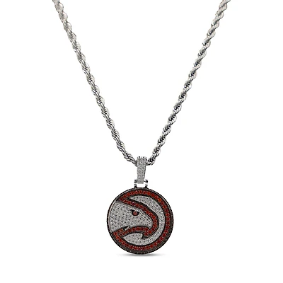 The GLD Shop Atlanta Hawks 14K White Gold Logo Pendant & 20" Rope Chain