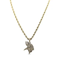 The GLD Shop Minnesota Vikings 18K Yellow Gold Logo Pendant & 20" Rope Chain