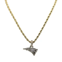 The GLD Shop New England Patriots 18K Yellow Gold Logo Pendant & 20" Rope Chain