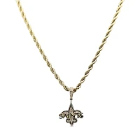 The GLD Shop New Orleans Saints 18K Yellow Gold Logo Pendant & 20" Rope Chain