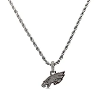 GLD Philadelphia Eagles 14K White Gold Logo Pendant & 20" Rope Chain