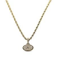 The GLD Shop San Francisco 49ers 18K Yellow Gold Logo Pendant & 20" Rope Chain
