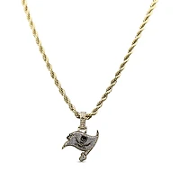 The GLD Shop Tampa Bay Buccaneers 18K Yellow Gold Logo Pendant & 20" Rope Chain