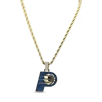 GLD Indiana Pacers 18K Yellow Gold Logo Pendant & 20" Rope Chain