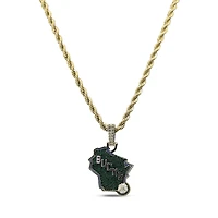 The GLD Shop Milwaukee Bucks 18K Yellow Gold Logo Pendant & 20" Rope Chain