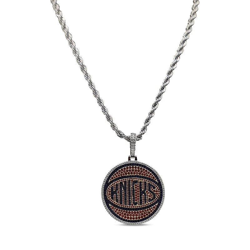 GLD New York Knicks 18K Yellow Gold Logo Pendant & 20" Rope Chain