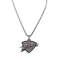 The GLD Shop Oklahoma City Thunder 14K White Gold Logo Pendant & 20" Rope Chain