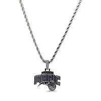 The GLD Shop Orlando Magic 14K White Gold Logo Pendant & 20" Rope Chain