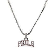 The GLD Shop Philadelphia 76ers 14K White Gold Logo Pendant & 20" Rope Chain