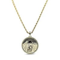 GLD Phoenix Suns 18K Yellow Gold Logo Pendant & 20" Rope Chain