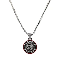 The GLD Shop Toronto Raptors 14K White Gold Logo Pendant & 20" Rope Chain