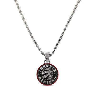 GLD Toronto Raptors 14K White Gold Logo Pendant & 20" Rope Chain