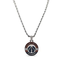 The GLD Shop Washington Wizards 14K White Gold Logo Pendant & 20" Rope Chain