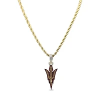 The GLD Shop Arizona State Sun Devils 18K Yellow Gold Logo Pendant & 20" Rope Chain